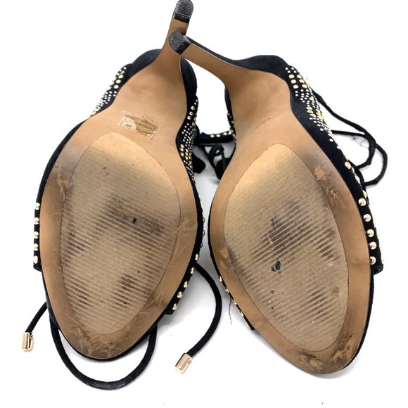 Aldo Finelli Suede Beaded Stud Lace Heels Sz 7.5 - Picture 7 of 8